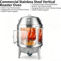 Commercial Stainless Steel Gas Charcoal Roast Duck Oven With Glass Display Window For Duck Chicken Goose Roasting