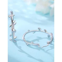 Silver-Plated Lily Flower With Pearl Detail Hoop Earrings Fit Earrings Women Drop Earring For Anniversary Wedding Jewelry Gifts