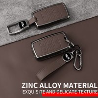 Metal Leather Car Key Case Cover For Land Rover Range Rover Evoque Discovery Sport Velar For Jaguar XE XF E-Pace F-Pace Keychain