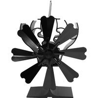 2026 New Heat Powered Stove Fan Eco Quiet Black 8 Blades Log Wood Burner Fireplace Fan Efficient Heat Distribution Winter Warmer
