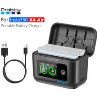 For Insta360 X4 Air Portable Battery Charger 2 Slot Fast Charging For Insta360 X4 Air Battery LCD HD Color Screen Storage Box