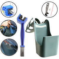 Chain Oil Storage Box + Brush Kit for Motorcycle & Bicycle Outdoor Chain Cleaning Maintenance Organizer