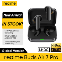 Global version Realme Buds Air 7 pro 53dB Deep-sea Noise Cancellation AI Simultaneous Interpretation LHDC 5.0 Bluetooth 5.4 IP55