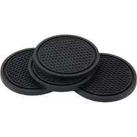 4pcs Car Coaster Non-Slip Silicone Mat For Car Water Cup Auto Interior Anti-Slip Cup Pad Drink Holder Mat Decoration Accessories