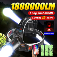 2025 Ultra Powerful LED Headlamp Super Bright Long Range Head Flashlight USB Rechargeable Head Torch Fishing Hunting Head Light