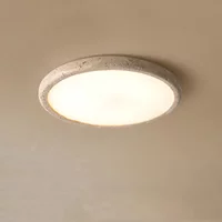 Wabi Sabi Dia38CM Circular Yelllow Stone Ceiling Lamp LED Travertine Ceiling-Mounted Luminaire Bedroom Corridor Light Fixture