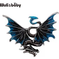 Wuli&baby Vintage Enamel Dragon Brooches For Women Unisex 6-color Alloy Elf Animal Party Casual Brooch Pins Gifts