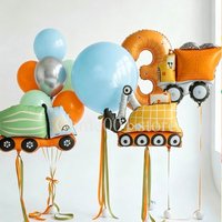 Cartoon Matte Car Aluminum Film Balloons Boys Birthday Party Decoration Accessories 1PC Photo Props