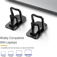 Foldable Zinc Alloy Invisible Notebook Riser 2PCS Mini Laptop Stand Adjustable Angle Self-Adhesive Keyboard Lift Desk Rack Stand