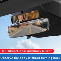 Adjustable Ultra HD Curved Baby Car Mirror Stick-on Baby Seat Mirror Car Blind Spot Mirror Auto Interior Accessory