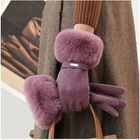 AliExpress Winter Women Keep Warm Plus Velvet Touch Screen Thicken Plush Wrist Suede Gloves Fashion Personality Elegant Drive Cycling