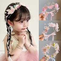 2025 New Baby Girls Princess Colors Pearl Floral Ribbon Hairbands Cute Sweet Hair Hoop Headbands Children Women Hair Accessories