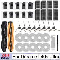 Accessories For Dreame L40s Ultra / L40s Pro Ultra Vacuum Cleaner Replacement Main Side Brush HEPA Filter Mop Cloths Dust Bag