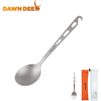 DAWN DEER Titanium Spoon Portable Outdoor Camping Tableware Ultralight Rust Proof Hiking Backpacking Cooking Utensil Cutlery