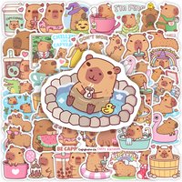 Cartoon Capybara Sticker Cute Pet Animal DIY Kids Toys Gift Decoration Decal for Laptop Phone Scrapbook Bottle Waterproof