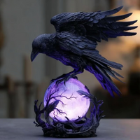 Gothic LED Light Eagle Moonlight Black Eagle Night Light Decoration Gothic Eagle Night Light USB Connection Cable