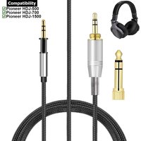 Replacement OFC 6.35mm Braided Cable Extension Cord Wire for Pioneer HDJ-700 HDJ-1500 HDJ-500 HDJ 700 1500 500 DJ Headphones