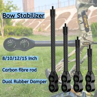 1pc Bow Stabilizer 8/10/12/15" Carbon Shock Absorption Compound Bow Damper Archery Balance Bar Shooting Targeting Hunting