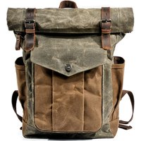 Luxury Vintage Canvas Backpacks for Men Oil Wax Canvas Leather Travel Backpack Large Waterproof Daypacks Retro Bagpack