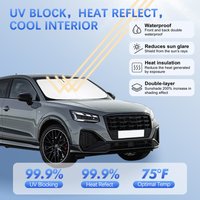 Car Windshield Sun Shade For Audi Q2 2018-2024 A1 A3 S3 Sunshade Sun Visor Protector Blocks UV Rays Summer Car Accessories