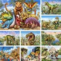 5D Diamond Painting Dinosaur Diamond Embroidery Painting Triceratops Tyrannosaurus Rex DIY Diamond Mosaic Rhinestone Home Deco