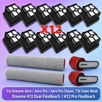 Pasuje do ( Dreame H12 Dual FlexReach / H12 Pro FlexReach, Dreame Aero / Aero Pro / Aero Pro Steam, Dreame T16 FoamWash ) Części do odkurzacza Szczotka rolkowa Filtr HEPA