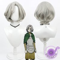 Mithrun Cosplay Wig Delicious in Dungeon Gray Short Synthetic Hair Heat Resistant Halloween Carnival Role Play Party + Wig Cap