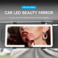Vanity Mirror Car Interior Mirrors Sun Visor Plate LED HD Makeup Mirror for Girls Women Rechargeable Fill Light Universal Thin