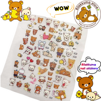 Bandai Rilakkuma Korilakkuma Kiiroitori nail stickers high-quality cartoon prints for girls cute doodle decoration for notebooks