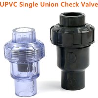 1PC I.D 20~63mm Transparent Blue Dark Grey UPVC Single Union Check Valve Aquarium Fish Tank Garden Irrigation Pipe Fittings