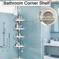 New Four-Tier Expandable and Adjustable Corner Bathroom Shelf with Rotating Towel Bar,Suitable for Small Bathroom Corner Storage