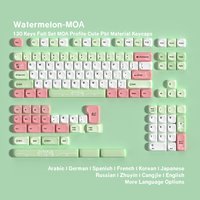 Moa 7U Alice Layout PBT Watermelon Keycaps Space Keys for Mechanical Keyboards Compatible with Russian Korean Spanish German Fre