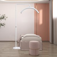 FOSOTO Lashing Light Halbmondförmiges LED-Videolicht-Bodenstativ für Tattoo Beauty Salon Wimpern