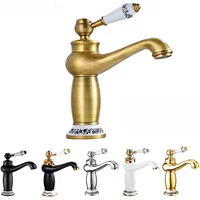 Bathroom Faucet Antique Bronze Finish Brass Basin Sink Solid Brass Faucets Single Handle Water Mixer Taps Bath Crane With tube