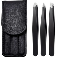1/3Piece Premium Stainless Steel Eyebrow Tweezers Set Precision Sharp Flat/Slant/Pointed Tip Tweezers for Body