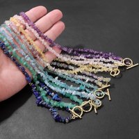 Fashion Summer Stone Choker Necklace Natural Irregular Aquamarine Quartzs Apatite Gravel Beads Necklaces For Women Jewelry Gift