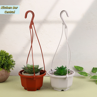 【1Pc Hanging Mini Octagonal Flowerpot Plastic Flower Pot Orchid Hanging Pot For Balcony Garden Planting Supplies】