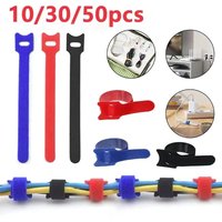 10/30/50Pcs Colored Cable Organizer Wire Management Tie Protector Reusable Cable Nylon Ties Charging Cable Protector Accessories
