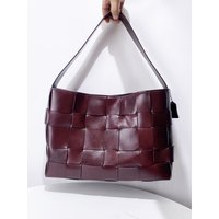 Genuine Leather Top Layer Cowhide Weave Bags For Women Luxury Designer Handbag Purses 25 New Fashion Commuting Underarm Shoulde