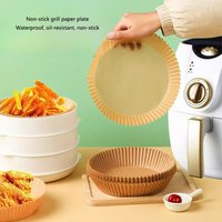 Household Silicone Paper Durable for High-temperature Use Round Paper Tray for Air Fryer Baking and Grilling Non-stick Paper Pad