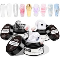 NOCIS 15g Solid Gel Builder Kit for DIY Nail Art - 4-in-1 Extension Gel, Silicone Molds, Sculpting Brush & UV Glue