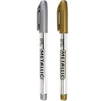 2 Pieces Metallic Wax Seal Pen Kit, 1 Metallic Gold + 1 Metallic Silver Wax Seal Pens Wax Seal Pen for Decorating Sealing Stamp