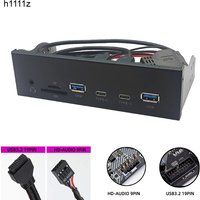 USB Front Panel HUB 5Gbps 2 x USB3.0 + 2 x TYPE-C + TF/SD + HD AUDIO 3.5mm Earphone Mic Adapter for Desktop 5.25 inch CD-ROM Bay