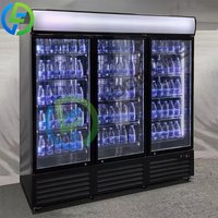 Customized Glass Door Beverage Cooler ETL Upright Fan Cooling Display Refrigerator for Drinks