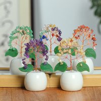 Crystal Cornucopia Ornament Diamond Agate Spiritual Natural Crystal Tree Table Gift Pink Crystal Natural Citrine