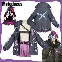 Arcane Jinx Cosplay Girls Coats Hats Game LOL Costume Diguise Jackets Headwear Outfits for Female Women Halloween Carnival Suit