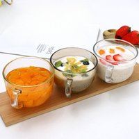 Transparent Glass Breakfast Oat Cup Heat-resistant Glass Coffee Tea Mug Drinks Dessert Breakfast Household Handle Milk Cup New