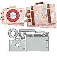 1pc Gray Metal Die-Cut with Camera and Bag Design, for Paper Craft, Card Making, Scrapbooking, DIY Albums, Cutting Template