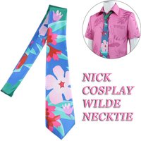 Fantasia Nick Wilde Neck Tie Cartoon Zoo Cosplay Costume Printed Neckwear Accessory For Men Women Halloween Carnival Party Prop