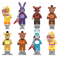 8Pcs FNAF Action Figure Toys Five Nights At Freddy's Ornaments Assembled Toy DIY Model Game Peripheral Childrens Birthday Gifts